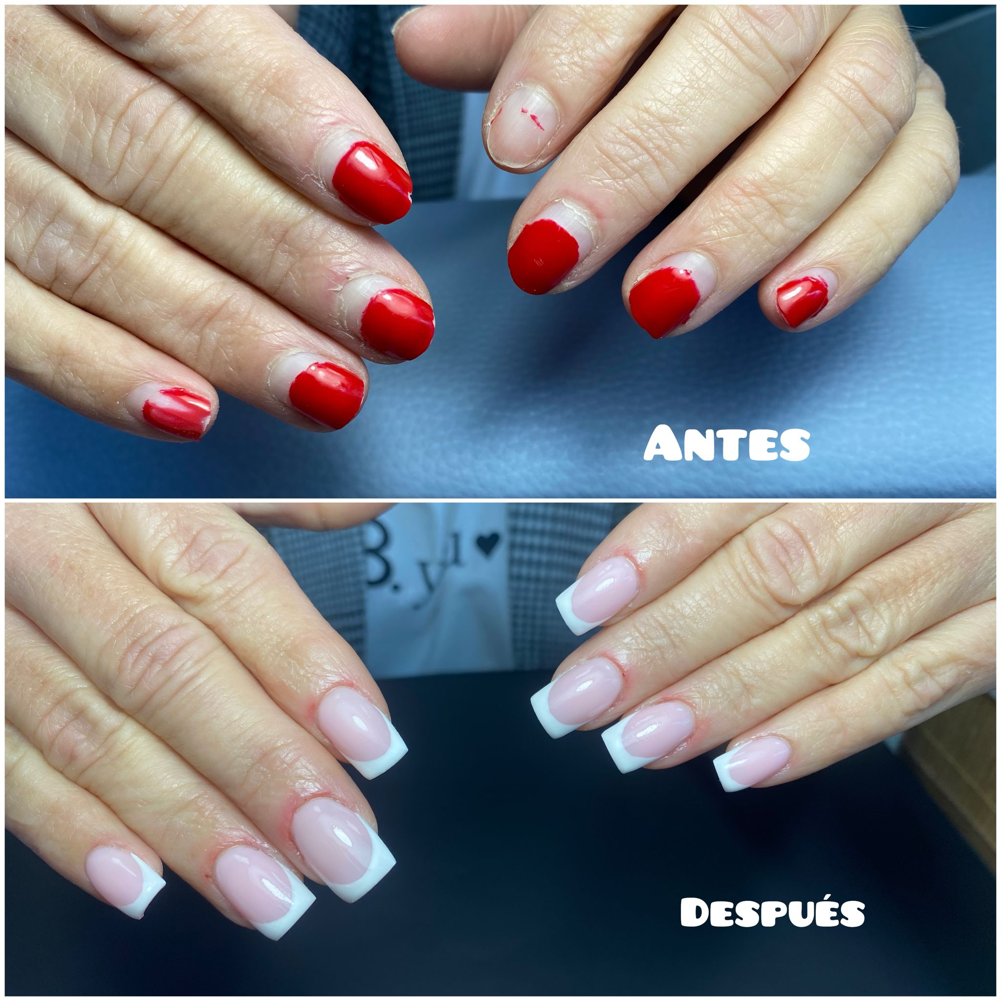 manicura francesa con press on